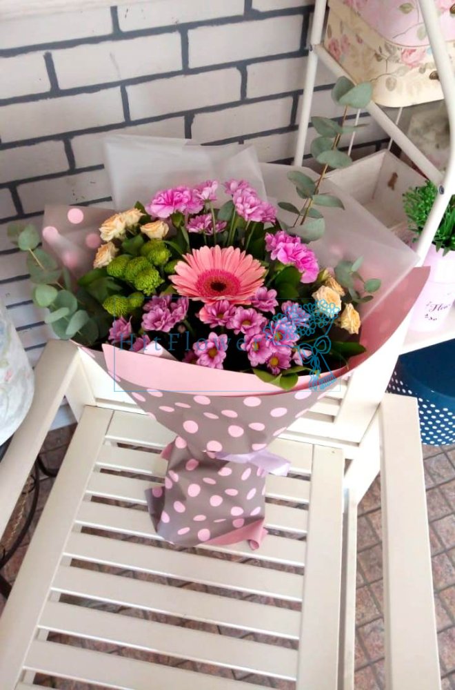 Букет цветов Овациии Букет цветов из: Розы, Хризантемы и Герберы